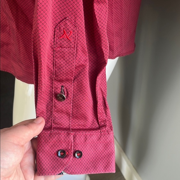 Au Nour Red and Black Casual Button Down Shirt - Picture 8 of 10